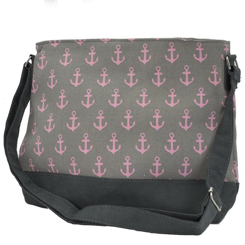 Umhängetasche Anker Grau Pink